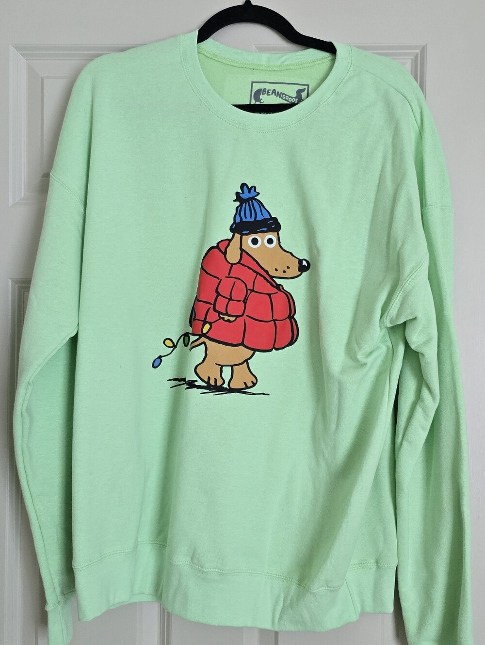 BEAN GOODS Mint Green Dachshund Graphic Sweatshirt
